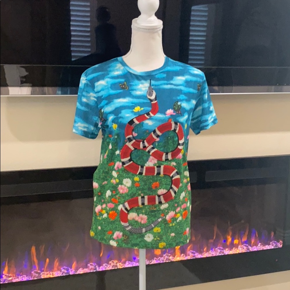 Gucci printed cotton jersey cyan rainbow - Picture 2 of 15